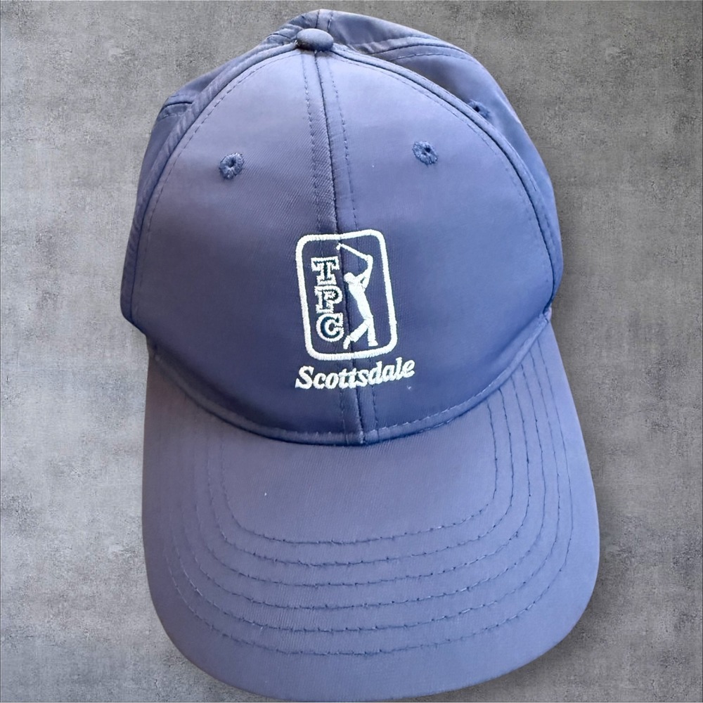 EUC Ahead TPC Scottsdale Performance Golf Hat Blue Mid Fit Adjustable